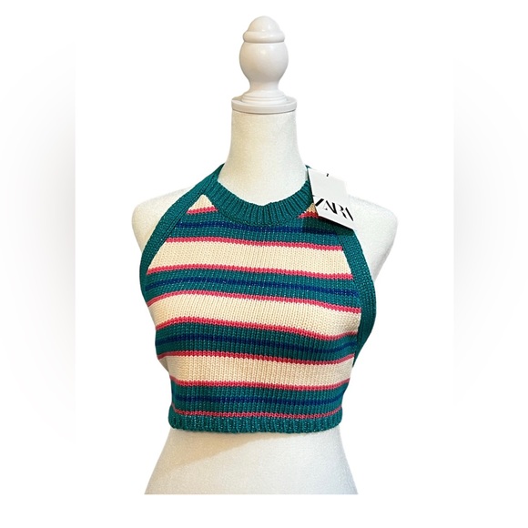 Zara Tops - NWT Zara Striped Knit Halter Tank